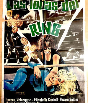 Las Lobas Del Ring 1965 Póster Cartel Original 70X100 Como Nuevo