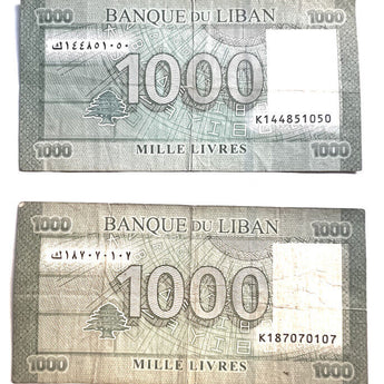 Set Billetes 1000 Banque Du Liban Mille Livres Perfecto Estado MBC